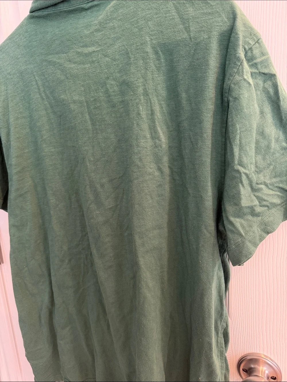 J. Crew Men's Forest Green Short-Sleeve Polo with Chest Pocket
